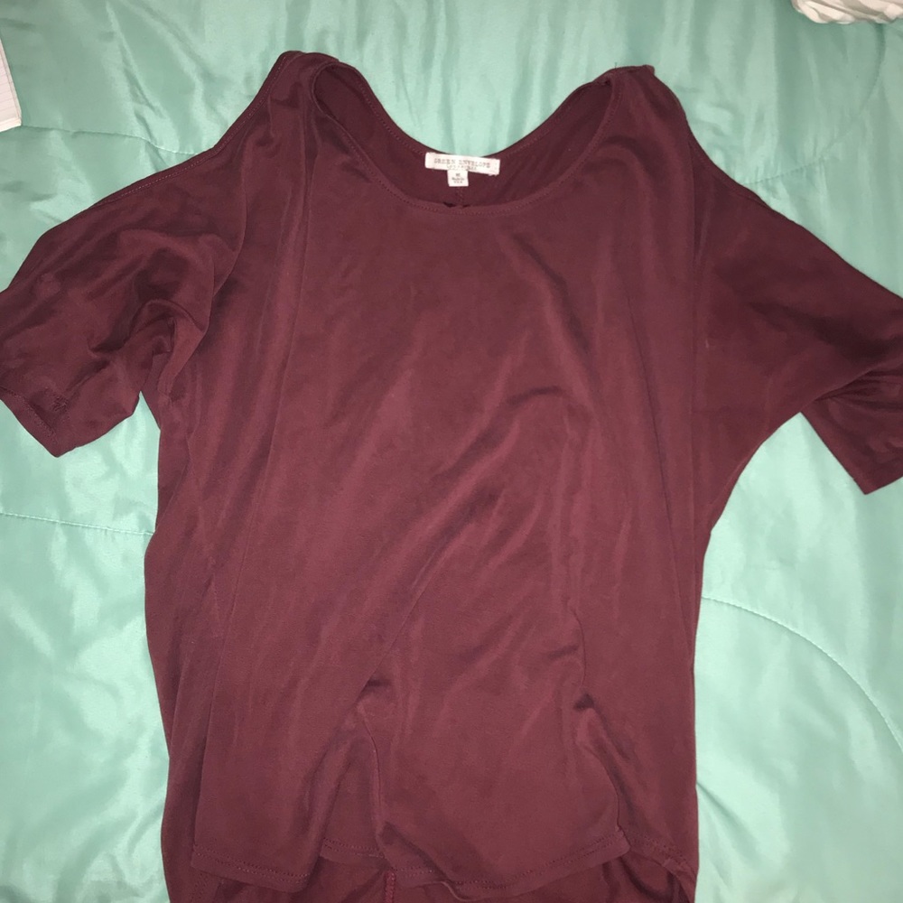Maroon open shoulder